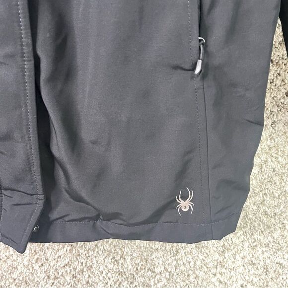 Spyder Coat Women’s Large Black Explorer Parka Zip Up Winter Hooded - Picture 4 of 10
